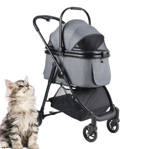 Manufacture Foldable Detachable Cat <strong>Dog</strong> Trolley Lightweight Adjustable Canopy <strong>Pet</strong> Stroller for Travel <strong>Jogger</strong> - Product Image 1