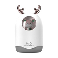Humidificateur ultrasonique en plastique alimenté par USB avec humidistat, diffuseur d'aromathérapie silencieux à LED RGB pour chambre, bureau et maison