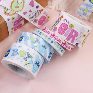 ริบบิ้นโกรเกรนลาย "It's a Boy/Girl" ขนาด 1/2.5/3.8 ซม. ยาว 10 หลา สำหรับงานเลี้ยงฉลองเบบี้ชาวเวอร์ สินค้ามาใหม่ - Product Image 1