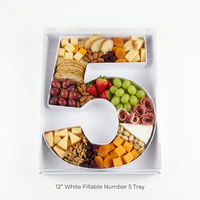 Boîtes rigides faites à la main de 12 pouces avec pelliculage mat, en forme de chiffres, pour pique-nique, fruits, aliments, viande, plateau de charcuterie remplissable
