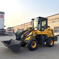 Minipala caricatrice compatta da 1,5 tonnellate, caricatore frontale diesel su ruote, piccolo macchinario edile per agricoltura ed edilizia
