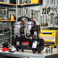 Compresseur d'air à piston industriel portable 220V 50Hz avec pompe, faible bruit, sans huile, 1100W, réservoir de 8L pour usage domestique