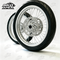 Surron Light Bee X 17 Zoll Supermoto Radsatz Silber-Chrom-Felgen 70/90 90/80-17 Straßenreifen für LBX Elektro-Dirtbike