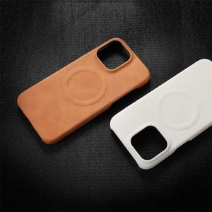Étui de téléphone en cuir PU, étui vintage pour affaires, étui en cuir magnétique avec recharge sans fil, sacs pour téléphone portable - Product Image 1