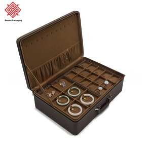 Baoren Premium Vintage Mode Velours Doublure Durable Résistant À L'eau Boîte À Bijoux Spacieux Multi-Compartiment Stockage Centralisé - Product Image 3