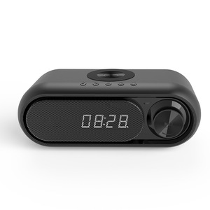 <b>Retro</b> Wireless Charging Bluetooth Speaker <b>Clock</b> Alarm Bedside With Digital Display 5W Rechargeable Battery Type C Interface - Product Image 2
