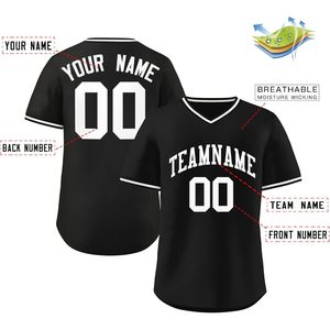 T-shirt à manches courtes col en V personnalisé maillot de baseball personnalisé pour adultes et jeunes avec numéro de nom et logo pour vêtements de softball - Product Image 4