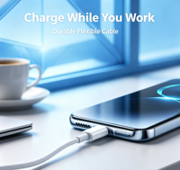 Câble de charge rapide USB-C en gros, tressé en PVC, synchronisation haute vitesse pour smartphone, tablette, imprimante, plusieurs longueurs disponibles