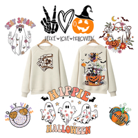 Conception personnalisée pour film de transfert thermique Plastisol, motif Halloween lavable et durable pour vêtements, vente en gros d'usine