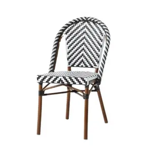Садовый обеденный стул дизайн Индонезия ротанга Синтетический Тканый бамбук мебель для столовой мебель для дома металлический каркас трубки