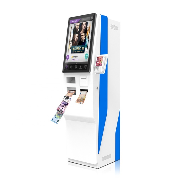USW Self-Service Automated Foreign Payment Floor Standing Kiosk 23.6" LCD Screen Multi-OS Coin/Currency Exchange Cash Change ATM