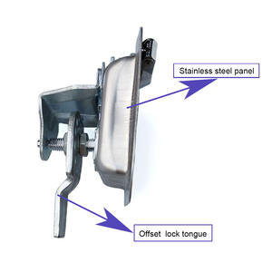 قفل بمقابض على شكل حرف T من الفولاذ المقاوم للصدأ 304 عالي الجودة، فضي اللون، مع مفتاحين، مقاوم للماء، غطاء مدمج، للأبواب الخلفية للمركبات والشاحنات، معتمد ISO9001 - Product Image 3