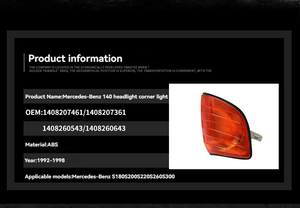 Ricambi auto per Mercedes Benz classe S <span class=keywords><strong>W140</strong></span> luci d'angolo indicatori di direzione fari posteriori fari posteriori luci posteriori S180S200S220 - Product Image 6