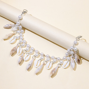 โซ่คาดเอวเปลือกหอยมุกสไตล์โบฮีเมียนสำหรับผู้หญิง รูปทรงครึ่งวงกลม เครื่องประดับสไตล์วันหยุดพักผ่อนริมชายหาด - Product Image 4