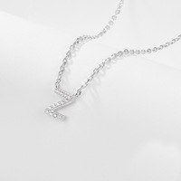 Collier en argent 925 pour femme, pendentif lettre en argent sterling 925 véritable, chaîne plaquée or, idéal pour le dropshipping de bijoux