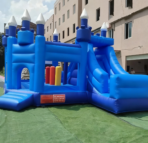 Château gonflable commercial personnalisé GOLDEN ART Y-049 en PVC bleu Princesse <span class=keywords><strong>Elsa</strong></span> pour garçons et filles, utilisation extérieure, capacité 6 personnes - Product Image 1