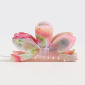 Nouvelles pinces à cheveux colorées en forme de fleur, grandes pinces à cheveux en plastique tendance, accessoires pour cheveux en marbre, pince à cheveux en forme d'œuf, pince requin - Product Image 6