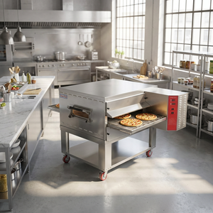Grande machine à pizza au gaz pour boulangerie, système de chauffage continu à bande transporteuse, <span class=keywords><strong>four</strong></span> à pizza - Product Image 1