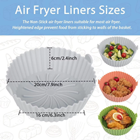 Panier de cuisson en silicone réutilisable et écologique pour friteuse à air, avec bord ondulé, pour usage domestique, compatible lave-vaisselle
