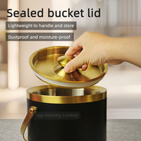 Seau à glace isotherme double paroi en acier inoxydable brossé or et noir pour champagne, bière, idéal pour clubs, fêtes et bars