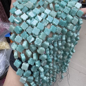 ลูกปัดหินอัญมณีธรรมชาติขนาด11*5มม. ลูกปัดหลวมใบโคลเวอร์สี่ใบลูกปัดสีเขียวลูกปัดหลวมสำหรับทำเครื่องประดับ - Product Image 6