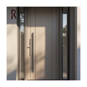Puerta Principal de Acero Pivotante de Diseño Irregular para <span class=keywords><strong>Casa</strong></span> Americana, Estilo OEM, Puerta de Entrada Contemporánea con Seguridad - Product Image 4