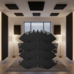 Panneaux acoustiques en mousse 16,5 x 6,3 x 12 pouces, noirs, en forme de coin, avec adhésif pour installation murale et au plafond - Product Image 2