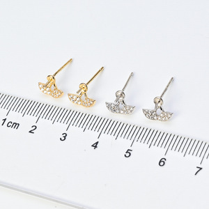 Accesorios de Plata S925 para DIY con Perlas, Hermosas Cuentas Redondas de 5-6mm, Base Vacía para Pendientes de Botón 20810 - Product Image 2