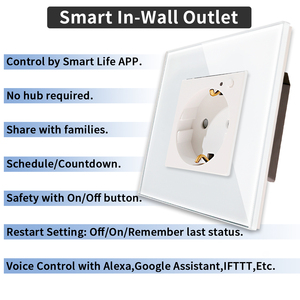 Bingoelec Tuya - Enchufe de Pared Eléctrico con Control por Voz de 16 A, Alemania, <span class=keywords><strong>Interruptores</strong></span> y Enchufe Inteligente Wifi - Product Image 4