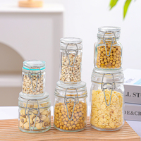 Vente en gros 100ml 200ml 300ml 500ml Verre Épice Alimentaire Stockage Flip Top Cap Hermétique Scellé Bocal Verrouillage Clip Couvercle