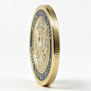 Pièce de monnaie commémorative personnalisée en alliage de zinc 3D gaufré, finition émail bleu marine, pour Halloween, Noël, ou événements commémoratifs et honorifiques - Product Image 3