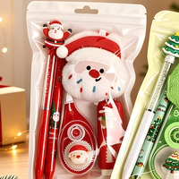 Coffret Cadeau Papeterie de Noël pour Enfants – Fournitures Scolaires de Vacances – Ensemble de Stylos Motif Père Noël, Bonhomme de Neige, Élan – Idéal pour Fêtes