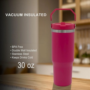 Vaso Térmico Personalizado con Logotipo, Doble Pared, Aislamiento al Vacío, Tapa Abatible, 20oz 30oz, Tazas para Exteriores, Botella de Agua Caliente de Acero Inoxidable con Tapa y Pajita - Product Image 2