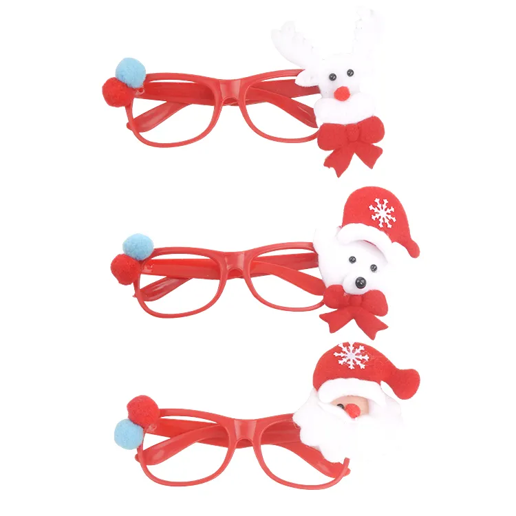 Fastการจัดส่งตกแต่งคริสต์มาสแว่นตาผู้ใหญ่เด็กปาร์ตี้ของเล่นSanta Snowman Antlerเทศกาลตกแต่งแว่นตา