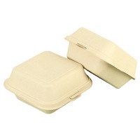 Boîtes à lunch jetables biodégradables personnalisables de 6 pouces, boîtes à hamburgers, boîtes à gâteaux, contenants à desserts, boîtes bento, écologiques