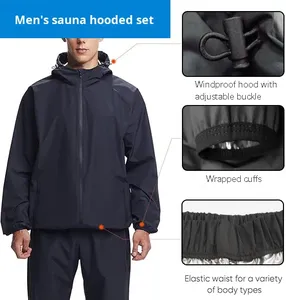 Tuta da <span class=keywords><strong>Yoga</strong></span> e Fitness con Cappuccio per Uomo, Abbigliamento Sportivo Comodo in Nylon 100% con Chiusura a Zip - Product Image 3