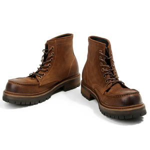 Men's Work Boots Round Toe Oil-waxed Suede Thick-soled <b>Rubber</b> Outsole Water Resistant Hunting Boots Brown <b>Matte</b> - Product Image 3