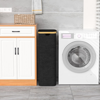 Panier à linge de 65 L avec couvercle, panier à linge étroit et petit pour les vêtements sales, panier de rangement pour le linge pour la chambre à coucher
