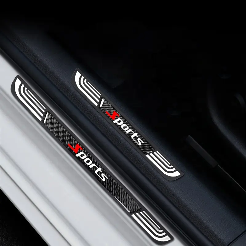 Fabrika özel Logo otomobil parçaları dekorasyon araba kapı eşik koruyucu ayak sürtme plaka koruması Sticker