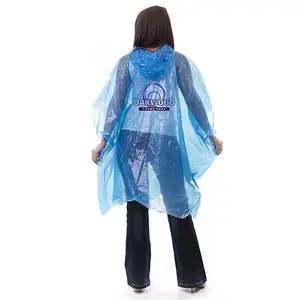 BSCI poncho High quality rain wear one time use hooded PE 0.02mm custom rain poncho fishing raincoat clear waterproof