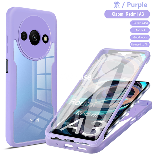 Lichicase 360 Degree Front Back Full Body Protective Cover for Redmi A3 Transparent Mobile Phone Housings