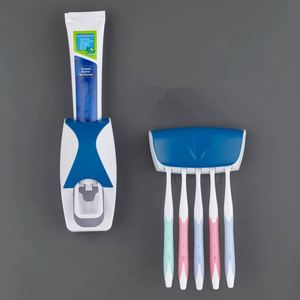 Automatic Electric Toothbrush Storage Rack <b>Bracket</b> Non-Punching Toothpaste Squeezer Free Scratch Adhesive for Bathroom <b>Plastic</b>. - Product Image 4