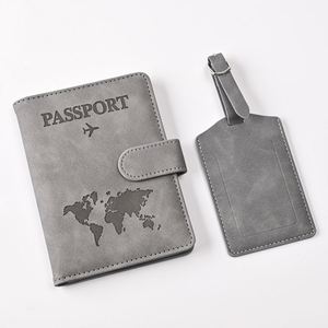 Porte-passeport en cuir PU avec logo personnalisé, design RFID, avec emplacements pour cartes - Product Image 1