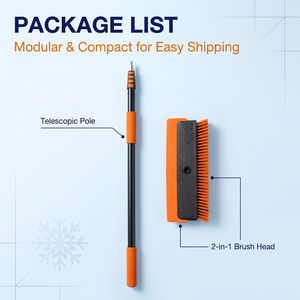 <span class=keywords><strong>Balai</strong></span> à neige télescopique 2-en-1 et raclette à glace avec <span class=keywords><strong>brosse</strong></span> à neige, filetage américain, manche universel <span class=keywords><strong>pour</strong></span> toit de voiture et pare-brise - Product Image 3