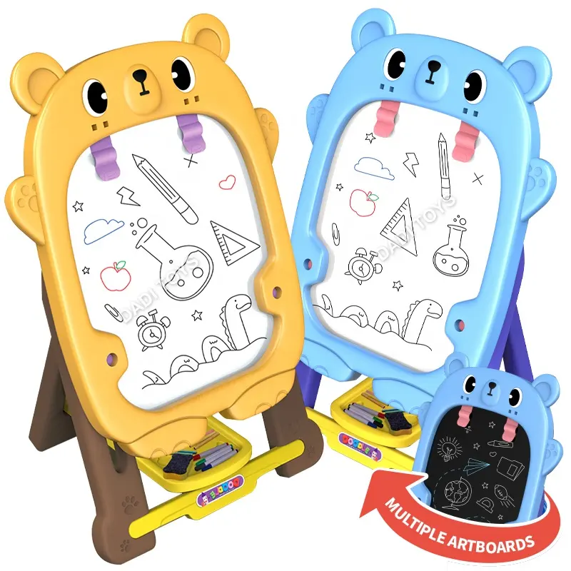 High Quality Cute Cartoon Animal Double Sided Magnetic Drawing Board Kids Drawing Easel Board