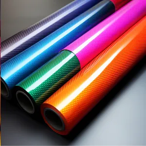 Auto Vinyl Wrap Sticker Zwart 6d Ultra Hoogglans Koolstofvezel Vinyl Auto Wrap Economische Stretch Film Verpakkingssticker