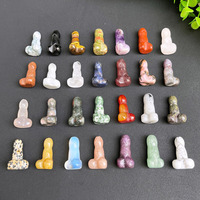 Dildo de Cristal Natural Mini al por Mayor, Artesanía de Piedra Semipreciosa, Pene de Cristal de Cuarzo Mixto Tallado a Mano
