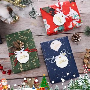 100pcs Quà Tặng Giáng sinh thẻ, 2 inch Vòng vàng lá Giáng sinh vui vẻ thẻ với satin Ribbon cá nhân treo tag - Product Image 4