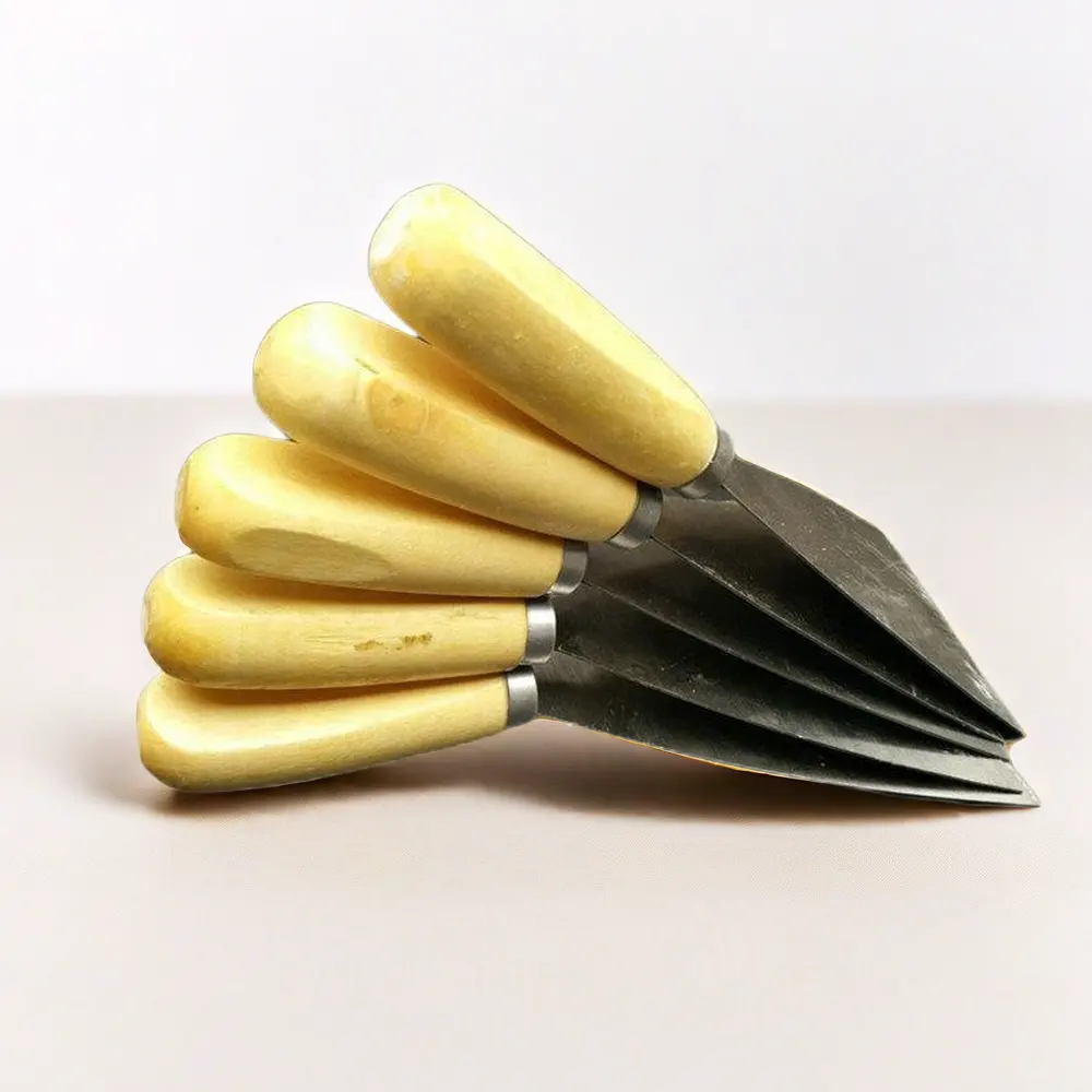 Couteau à mastic finitions de peinture polissage miroir couteau à mastic manche en bois grattoir en acier inoxydable couteau à mastic en plastique