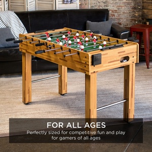 Mesa de Futbolín para Niños y Adultos, 2 Pelotas, 2 Portavasos, Asas Ergonómicas, Barras de <span class=keywords><strong>Madera</strong></span> Marrón, 48x24x32 - Product Image 6